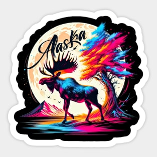 Alaska Moose Sticker